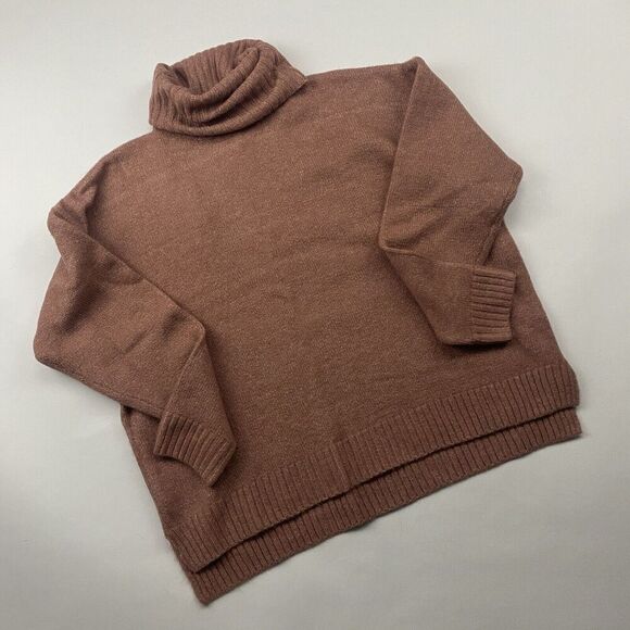 ANDREE by Unit Dusty Mauve Turtleneck Sweater Knit Dolman L/S Sz Small Stretch - Picture 7 of 9